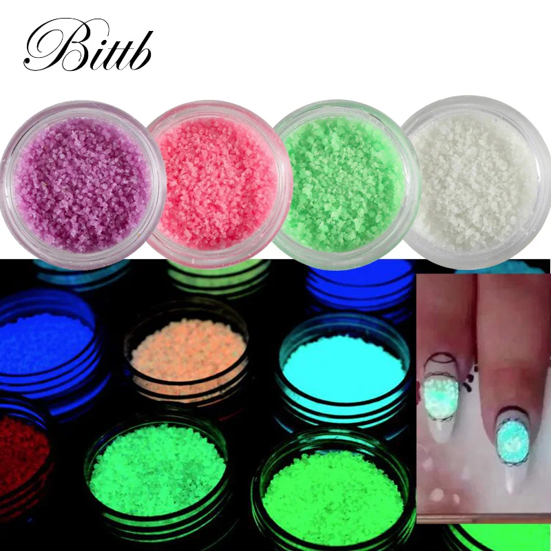 

Bittb Fluorescence Neon Phosphor Powder Nail Glitter Colorful Luminous Pigment Powder Dust Decoration Glitters