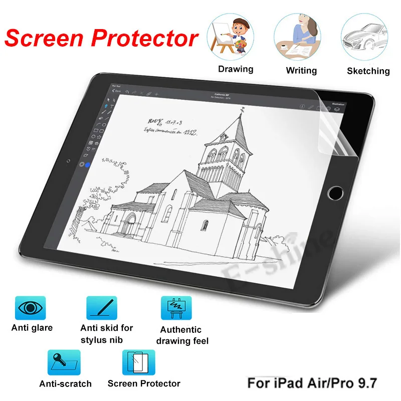 

Paper-Like Screen Protector Film Matte PET Anti Glare Painting for iPad Pro 9.7 10.5 11 12.9 inch Screen Protective Film