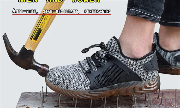 Новая мужская летняя дышащая защитная обувь со стальным носком, Повседневная Уличная спортивная обувь