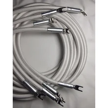 Hi-End Demark Argento Flusso Cavo dell'altoparlante argento con spina vanga