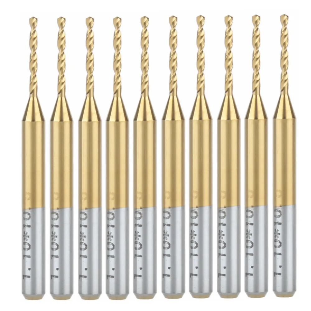 10x Titanium Nitride Coated Carbide PCB CNC Drill Bits Router 1.1mmin