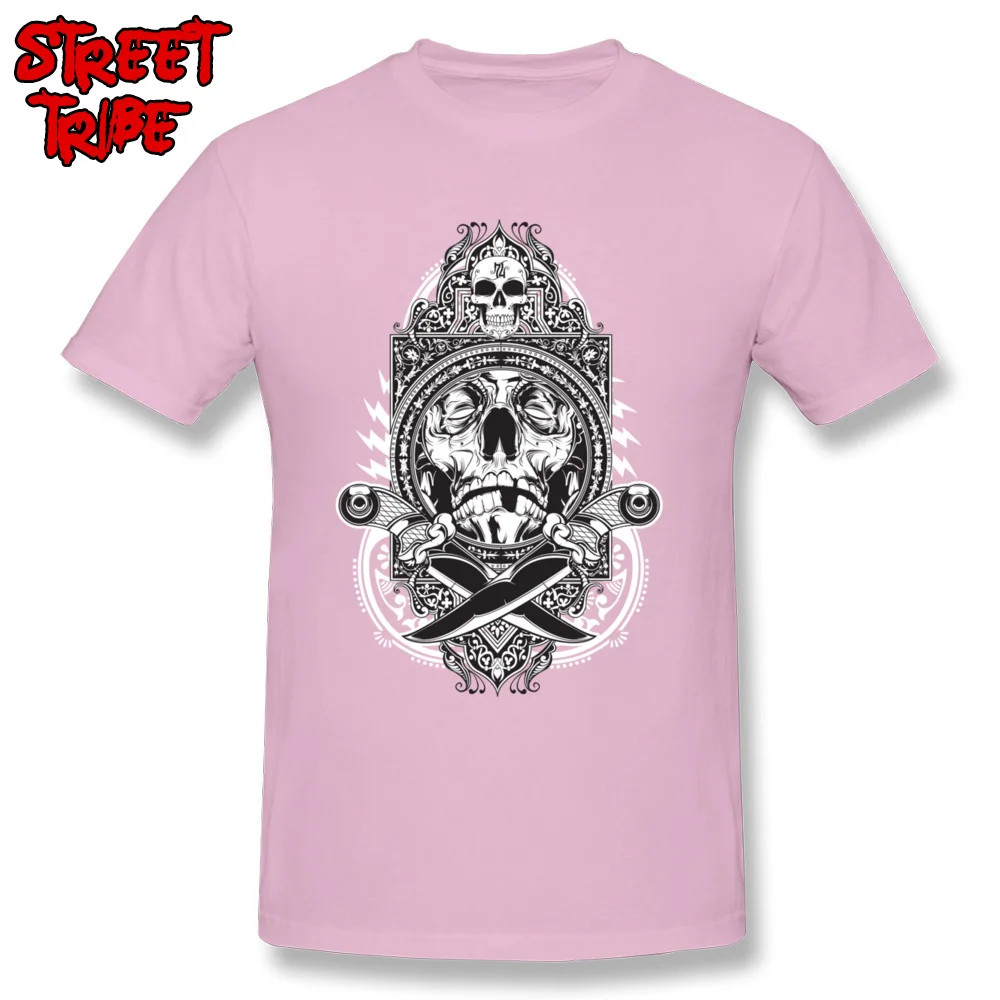 Men's New Coming Hip hop Tops Shirts O-Neck Fall Pure Cotton T-shirts Birthday Short Sleeve Knife Fight Tops Shirts Knife Fight pink