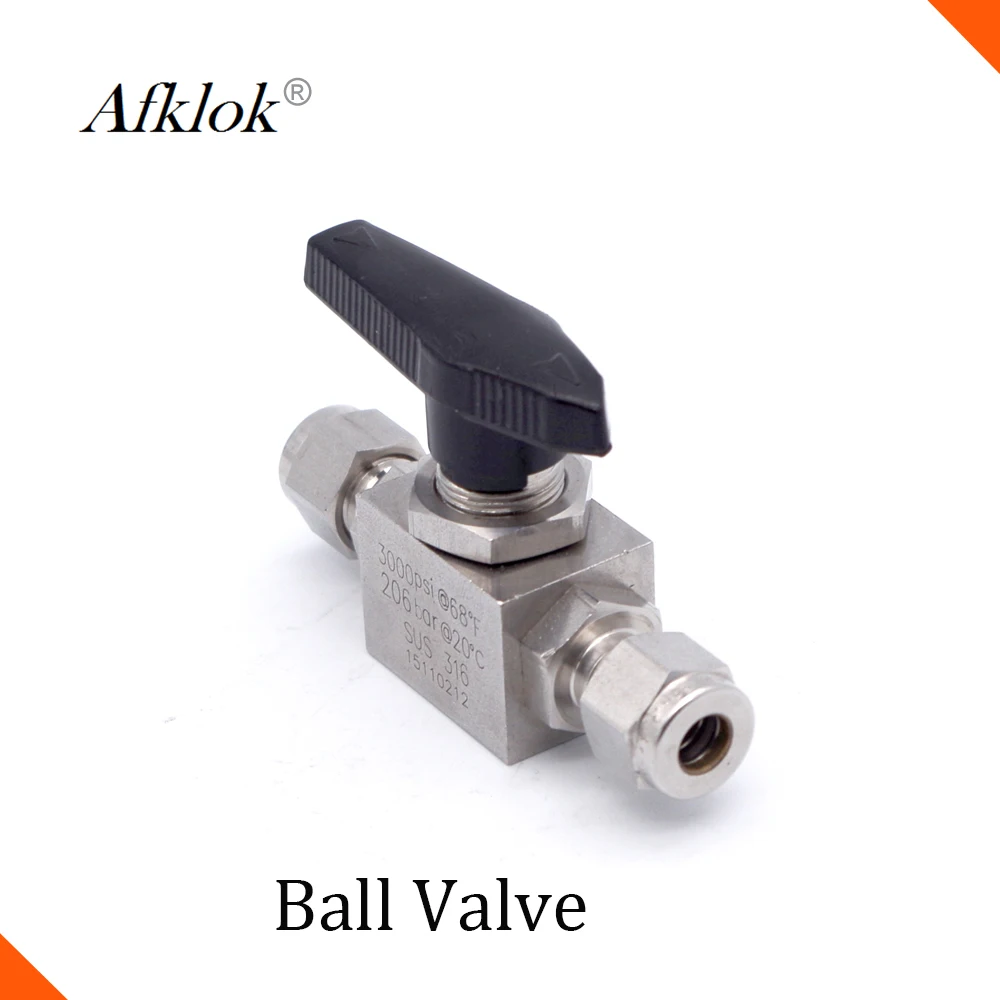 High Pressure 3000psi 2 way 1/4"OD Stainless Steel SS Ball Valvesin