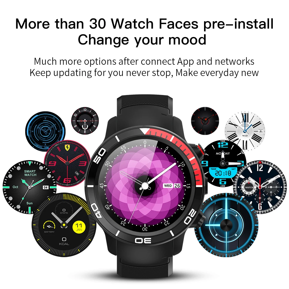  Android 7.1 OS Smart Watch IP68 Waterproof 4G GPS WIFI Bluetooth 1GB RAM 16GB ROM Quad Core Support