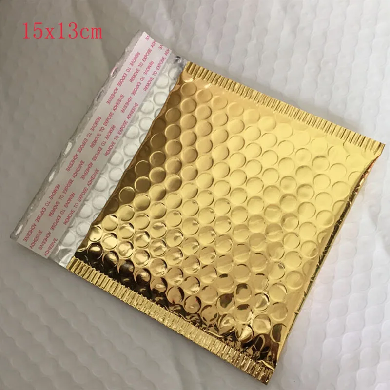 

12.15Yu 13*15cm+4cm Small beehive Padded Bubble Envelope Fragile Items Little Gadgets Gift Mailer Mailing Package Bag sliver