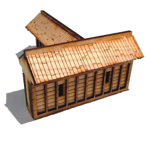 

DIY Dollhouse Miniature Wooden Scene Japanese Warring States T-wall 28 mm Ratio 1:56 Residence T Fence Japanese House
