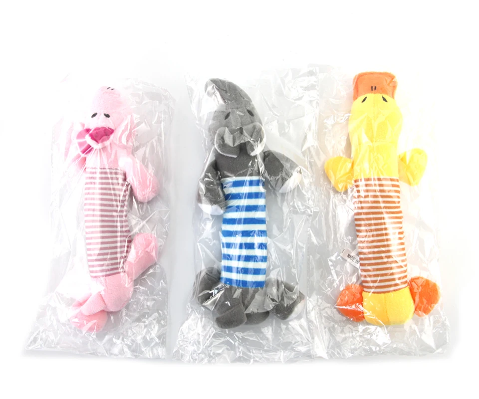 Pet Dog Cat Toy Funny Fleece Durability Plush Dog Toys Squeak Chew High quality safe Interactive Toys Duck Pig Elephant Funny  (14)
