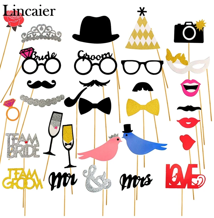 Lincaier, девичник, фотобудка, реквизит, Свадебный комплект, фотобудка, день рождения, команда невесты, девичник, вечерние аксессуары, забавные