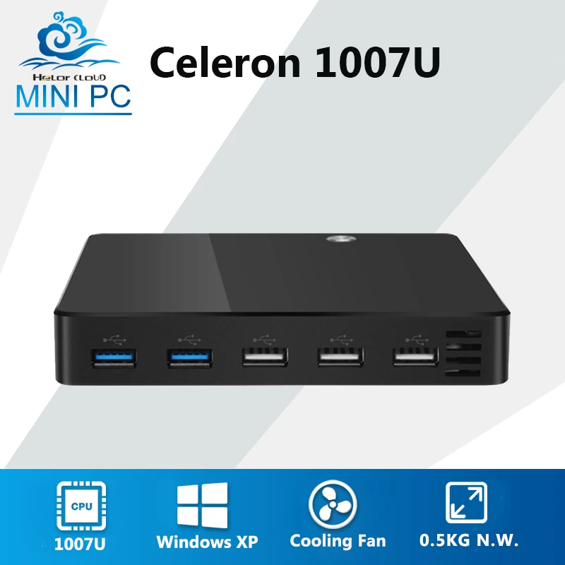 Ультра тонкий мини-ПК Intel Celeron 1007U Pentium 2117U 1,80 ГГц Windows XP мини-компьютер Nuc ПК мини DDR3 Оперативная память HDMI HTPC ТВ коробка