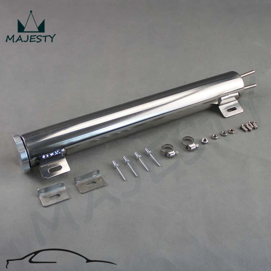 2" x 15" POLISHED STAINLESS STEEL 22 OZ RADIATOR OVERFLOW TANK BOTTLE CATCH CAN | Автомобили и мотоциклы