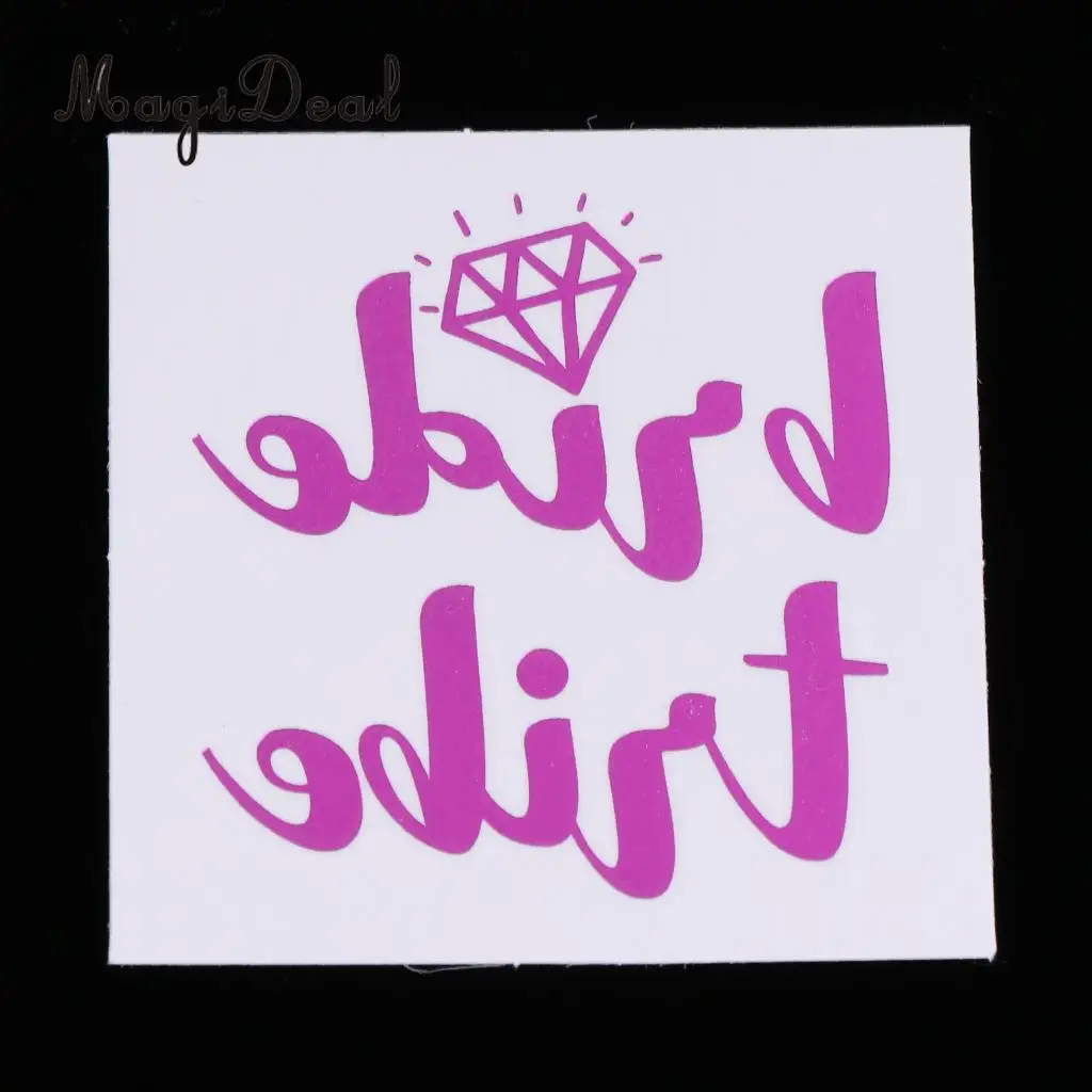 MagiDeal 10Pcs/Lot Purple Team Bride Tribe Temporary Tattoos Wedding Sticker Hens Night Party Decoration Hands Sticker