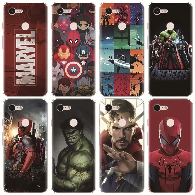 

Marvel The Avengers Phone Case For Coque Google Pixel 3 3a XL TPU Soft Cover Case For Google Pixel 2 XL Back Case Fundas Luxury