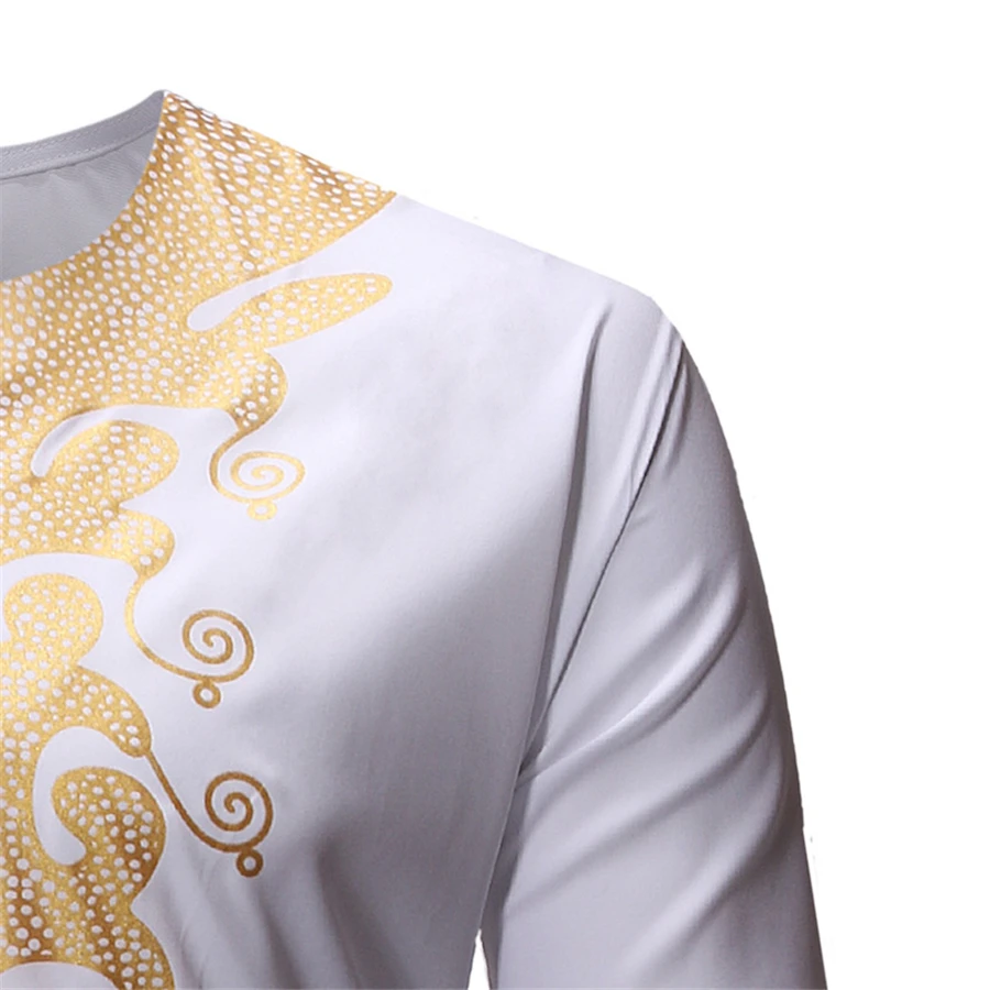 BAIBAZIN New African Men's Clothing Long-sleeved Shirt Men's Gilded African Wind Men's Shirt