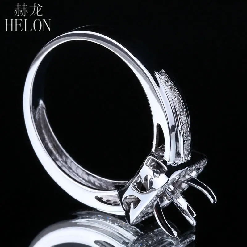 Helon SOLID 14 К White Gold Круглый Cut 6.5 мм полу крепление Обручение проложить 0.25ct бриллиантами свадебные Для женщин Jewelry Кольцо установка