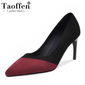 

Taoffen Office Ladies Mixed Colors Party Pumps Sexy Wedding High Heel Shoes Women Thin Heel Pointed Toe Spring Size 33-43