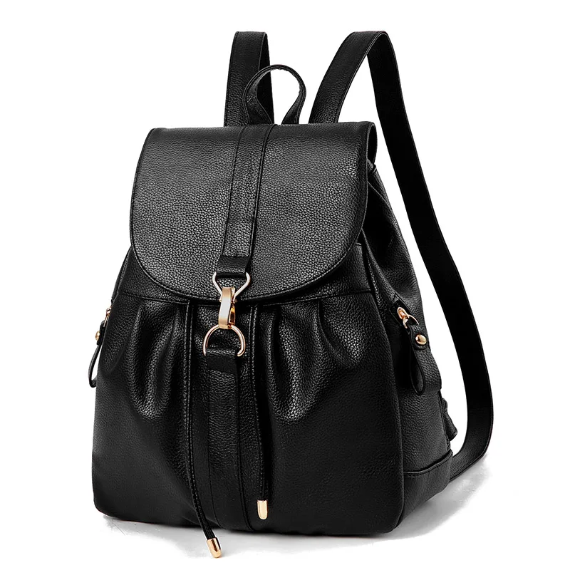 Petrichor в английском стиле, черный рюкзак, женский рюкзак из искусственной кожи, женская сумка на плечо, школьный замок для сумки, Противоугонный женский кошелек - Цвет: Black
