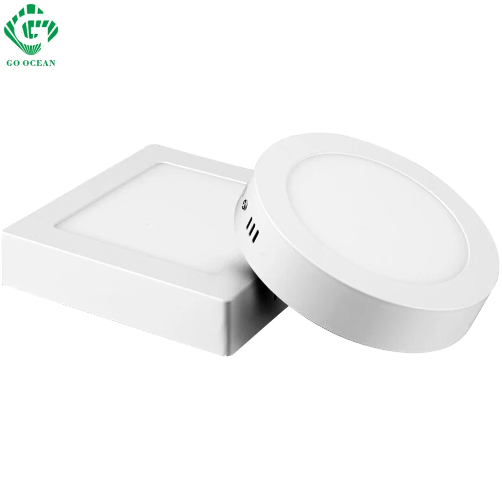 

LED Panel Light 6W 12W 18W 24W Round/Square Surface Mounted Downlight lighting Led ceiling down Lights AC85-265V + Driver