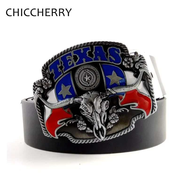 

TEXAS Long Horn Bull Metal Buckle Western Cowboy Casual Mens Belts Waist Belt Cinto Masculino Fashion Apparel Accessories