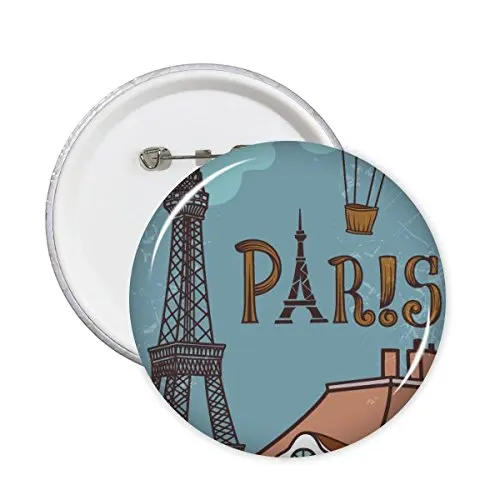 

Paris Fire Ballon FranceLandmark National Flag Architecture Custom Landscape Illustration Pattern Round Pin Badge Button 5pcs