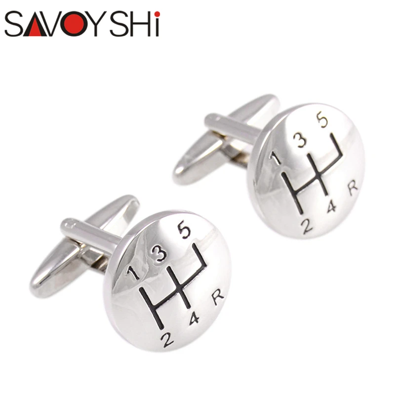 SAVOYSHI 1 пара мужские винтажные запонки круглый серебряного цвета металлическая