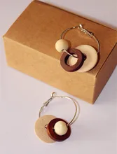 MOQ>$5 QTE020 /Sweet Girl/ Free shipping /Factory supply /wholesale price / wood earrings