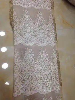 

5yards glitter lace luxury hand print sparkle Jolin-32434 glued glitter african tulle mesh lace