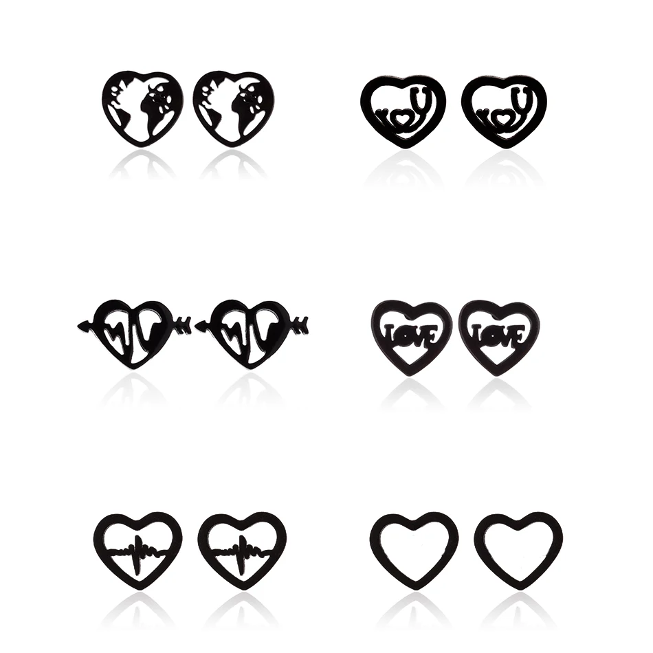 

Sasusp Cute Heart Geometric Earrings For Women and Girls Simple Cheap Stud Earrings Jewelry for Student 2019