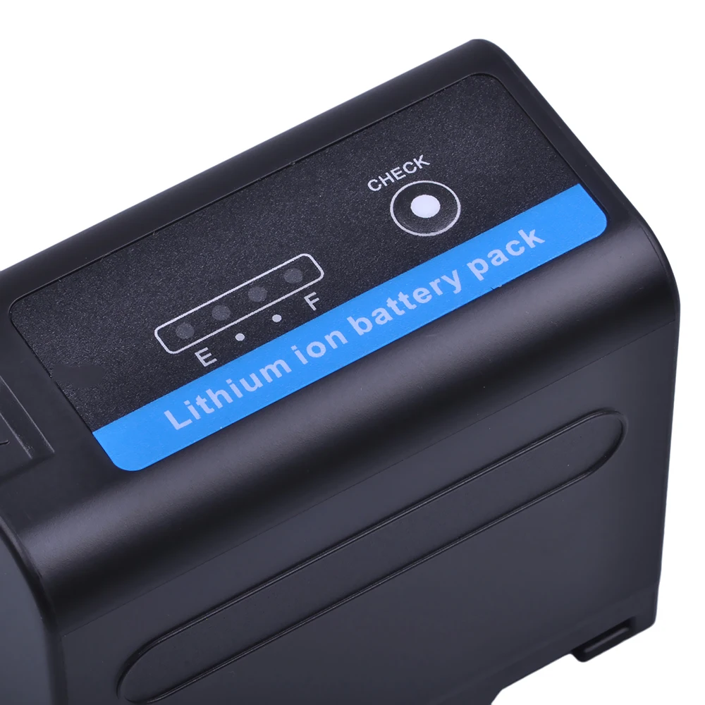Günstig 1 Stücke 7,2 V 7200 mAh Np f970 NP F960 Akku mit Led betriebsanzeige für Sony NP F960 NP F970 Akku NP F960 Batteria