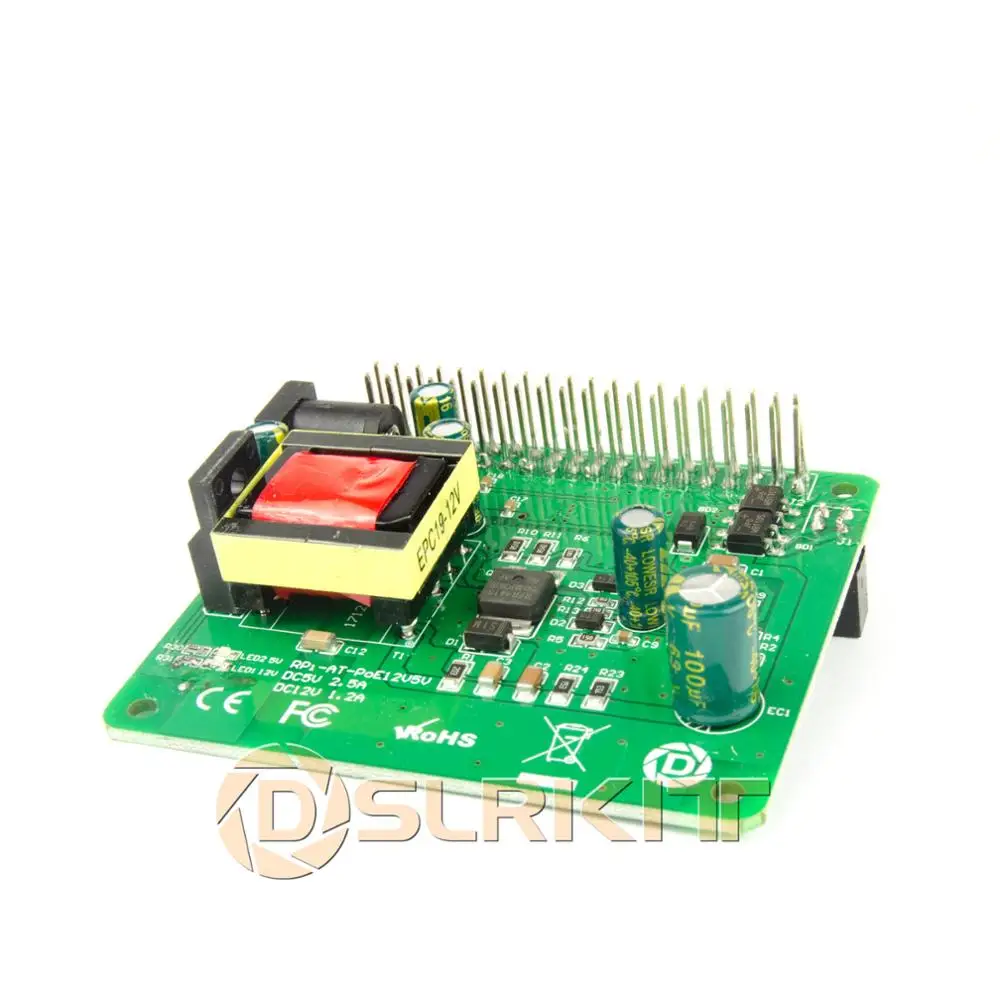 DSLRKIT 5 в 12 В PoE HAT Raspberry Pi 4 4B 3B+ 3B Plus 3,5 дюйма светодиодный жесткий диск 26 Вт