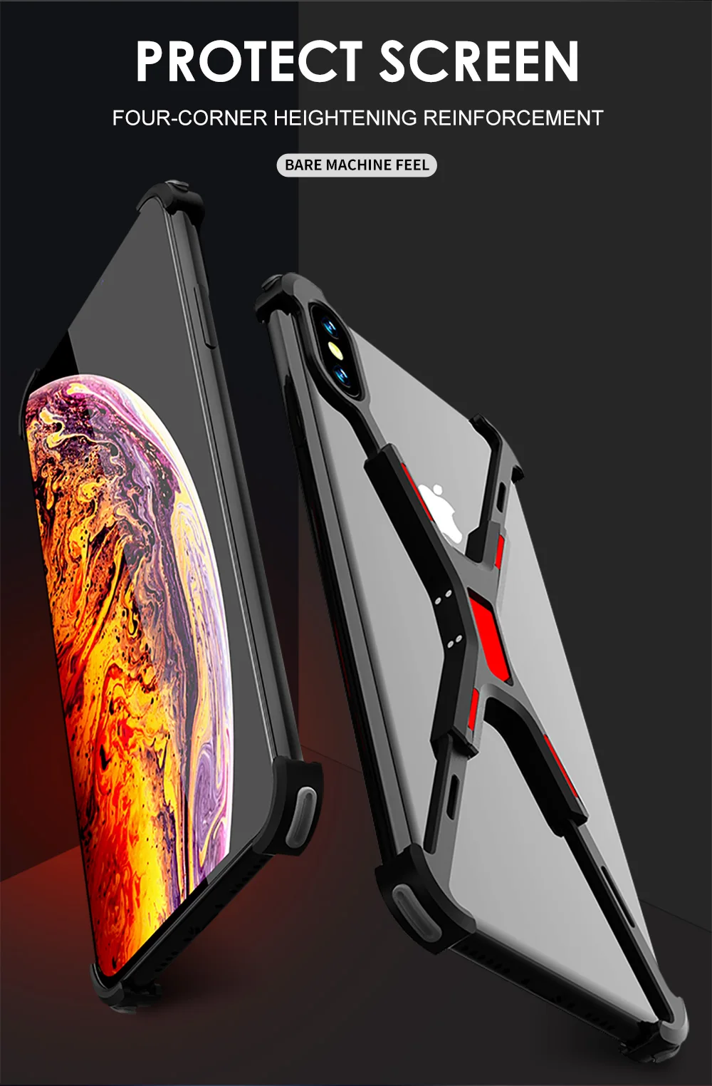 Для Apple iphone X XR XS MAX чехол Роскошный 3D Жесткий Алюминиевый металлический каркас кольцо держатель Броня защитный задний бампер