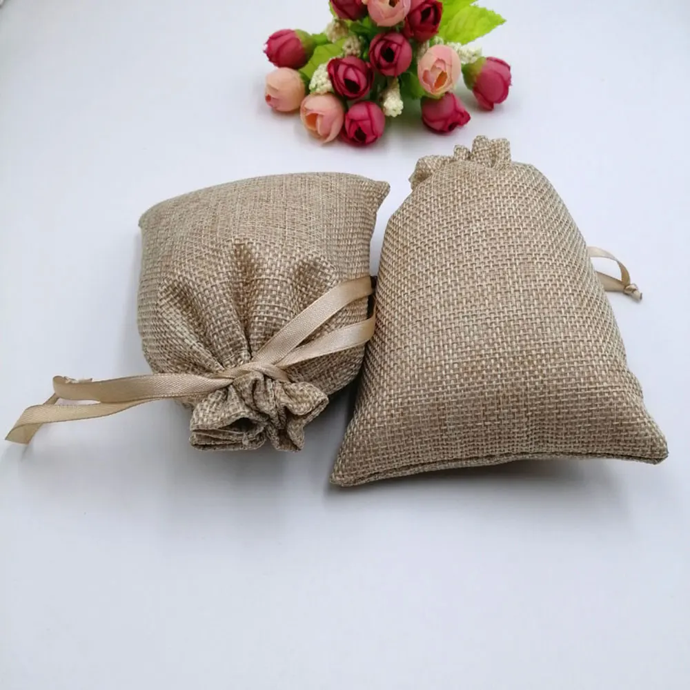 7x9 10x14 13x18 джутовые мешки для подарков на день рождения Toile De Jute сумка шнурке