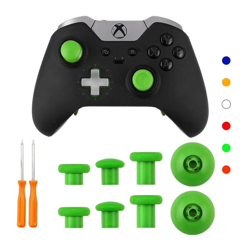Данные лягушка для xbox One Элитная Кнопка контроллера металлическая Замена Сменные джойстики джойстик колпачки для xbox One кнопка контроллера - Цвет: Зеленый