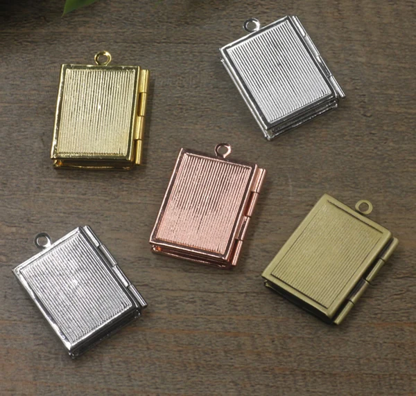 Медная Книга 19x26 мм 5 шт. фотоплавающий медальон Подвески для DIY ожерелье с памятью