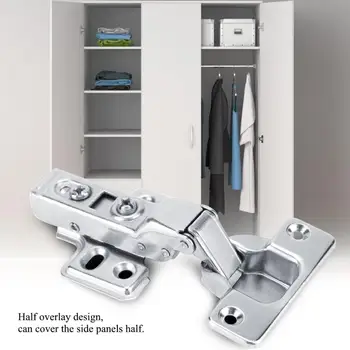

Hydraulic Door Hinges Soft Close Half Overlay Hinge for Cabinet Cupboard Furniture Bedroom Door charniere meuble bois
