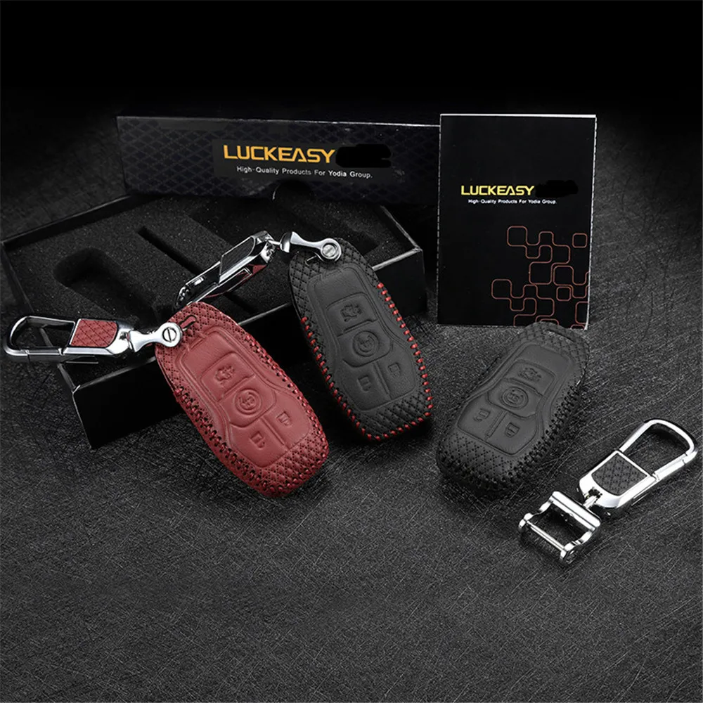 Кожаный чехол для ключа ford F150 2016 mustang 2015 2017 lincoln MKC MKZ 2014 MKX 2015|car key case cover|key for carcar remote