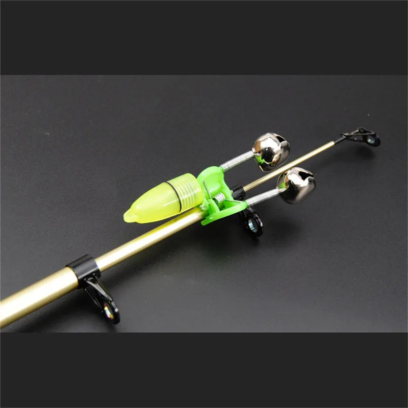 MLINS 10 Pcs Fishing Rod Alarm Bells Clip Style Dual Bells Rod Clamp Tip Clip Twin Alert Bells