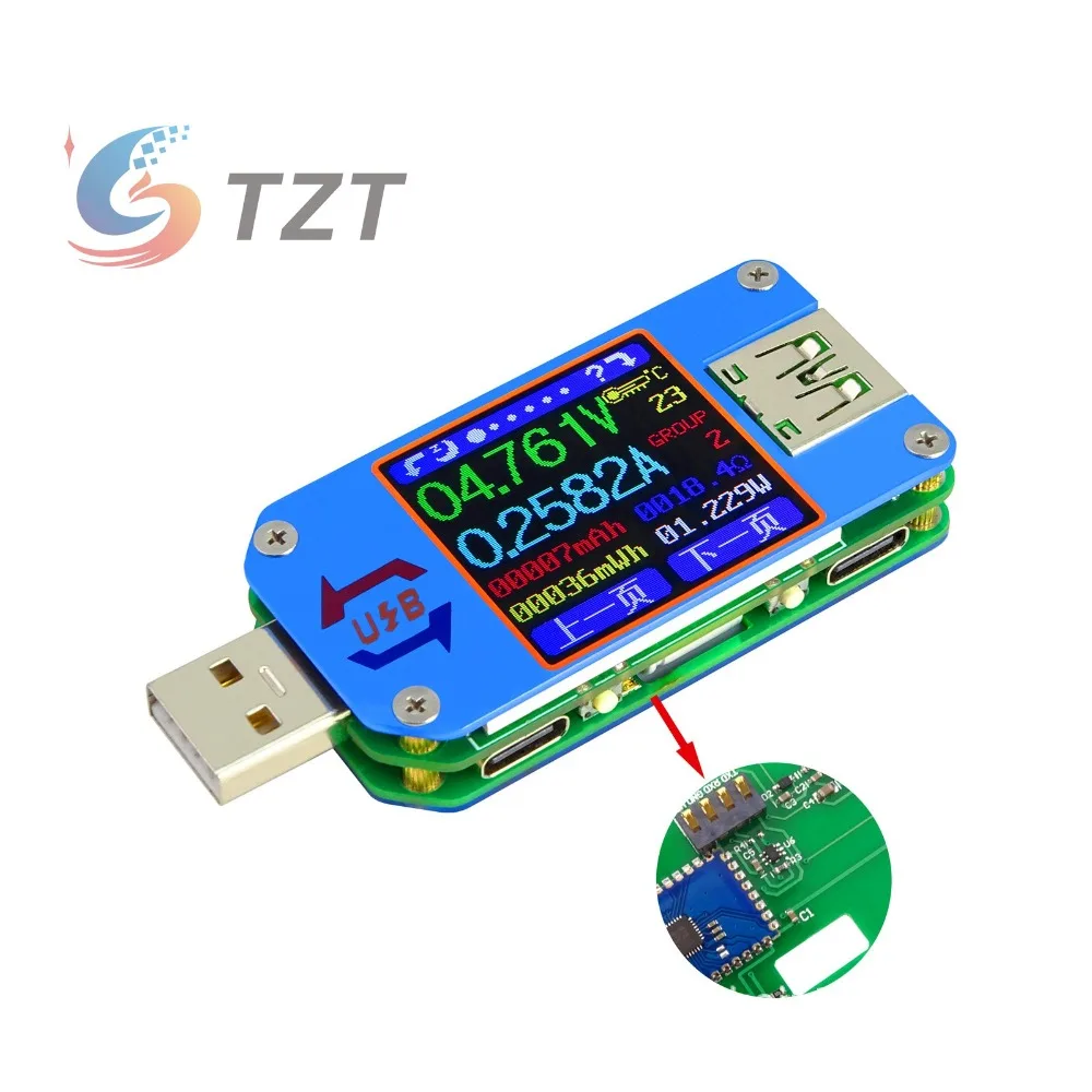 

2018 NEW Color LCD Display USB Tester Voltage Current Meter Ammeter with Type-C Micro USB Port Bluetooth