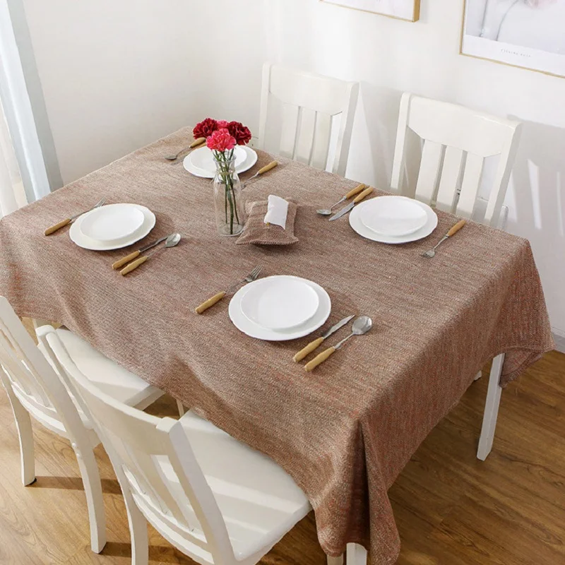 

European Solid Color Tablecloth Cotton Linen Tablecloth Restaurant Party Home Decoration Table Cloth Home Textiles