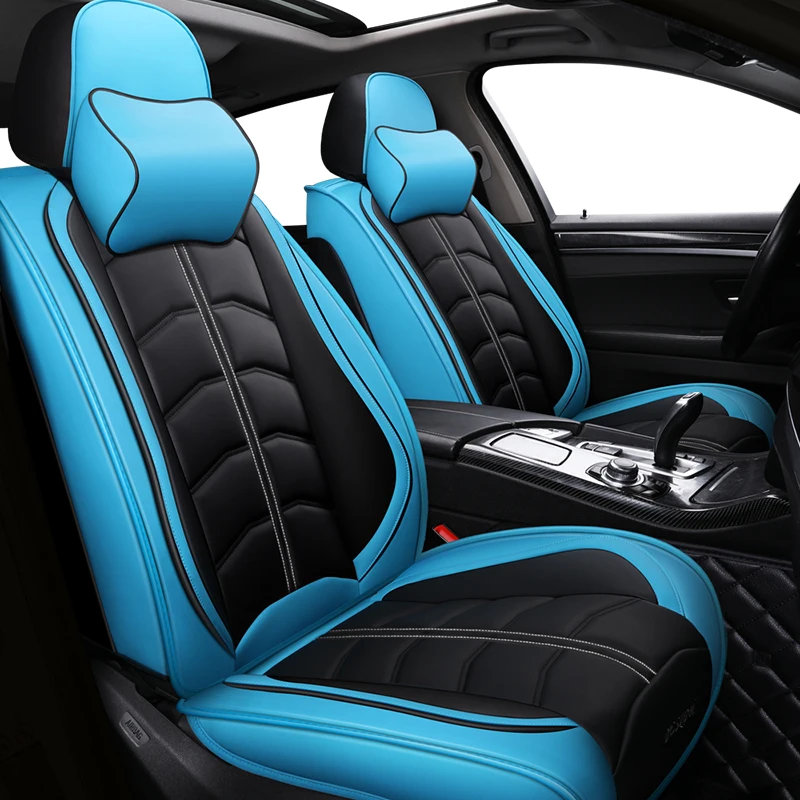 Спортивные Кожаные чехлы на сиденья автомобиля для volkswagen gol vw polo passat golf caddy lupo Tiguan
