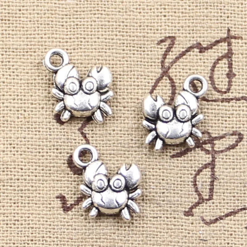 

12pcs Charms Crab 12x11mm Antique Making Pendant fit,Vintage Tibetan Bronze Silver color,DIY Handmade Jewelry