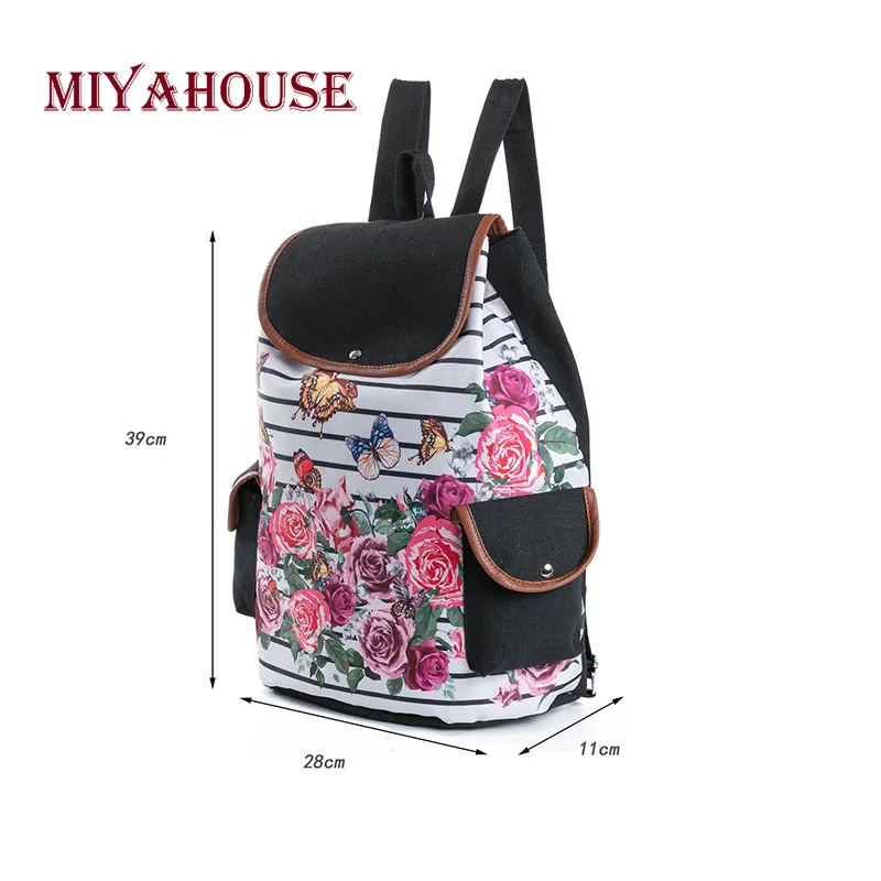 Женский холщовый рюкзак Miyahouse с принтом стрекозы дизайнерский дорожный ранец на