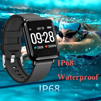 

IP68 Smart Bracelet Band With Heart rate Monitor blood remote control weather 1.3 inch smart band sport watch 2019 pk miband 3 4