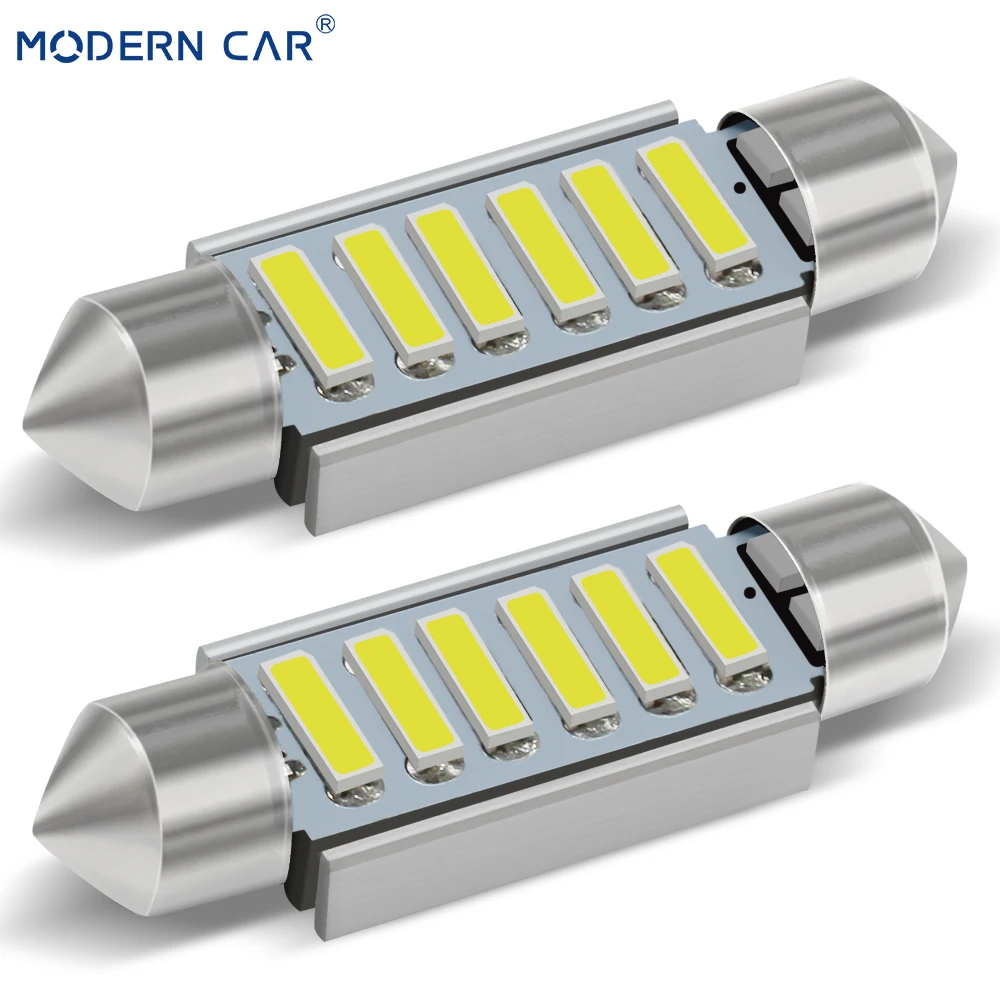 Современный автомобильный 31/36/39/41 мм C5W C10W 7020 4SMD 6SMD Автомобильный светодиодный фестон светильник s Canbus Error Free укрыты внутренной сводной настольная лампа светильник лампочка