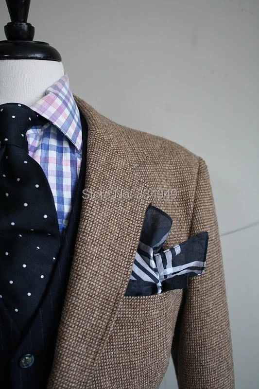 Aliexpress.com : Buy Brown Nailhead Mens Tweed Jacket Men