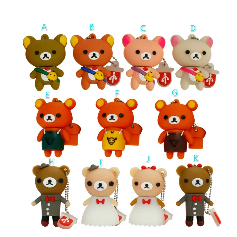

New Popular Pendrive Cartoon Bear 4gb 8gb 16gb Usb Flash Drive 32gb 64gb 128gb Pen Drive Usb 2.0 High Quality Flash Memory Stick