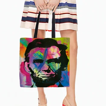 

Famous Man Printed Canvas Tote Female Casual Beach Bags Large Capacity Women Single Shopping Bag Daily Use Canvas Handbags