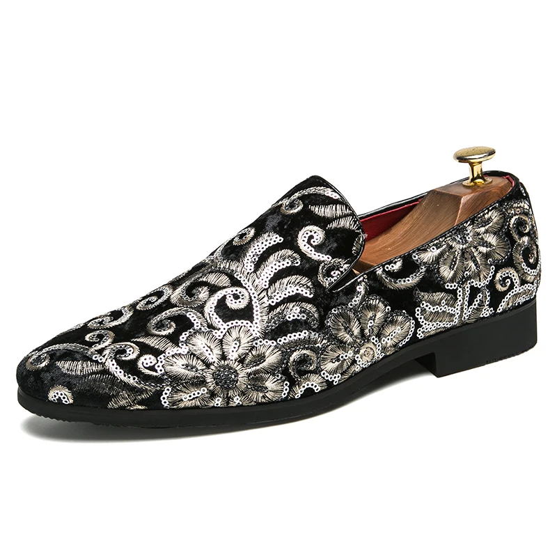 designer flowers men shoes luxury brand italian floral slip on ballroom dance male footwear wedding evening dress oxford shoes (1)