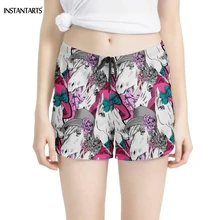 INSTANTARTS красочные лошадиные печати женские шорты для йоги дышащие летние спортивные шорты одежда для фитнеса пляжные спортивные шорты для женщин