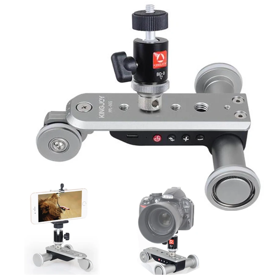 

Electric Autodolly Video Car Motorized DSLR Dolly Track Slider Skater with Tripod Ball Head for Youtube Vlogging /Phone camera