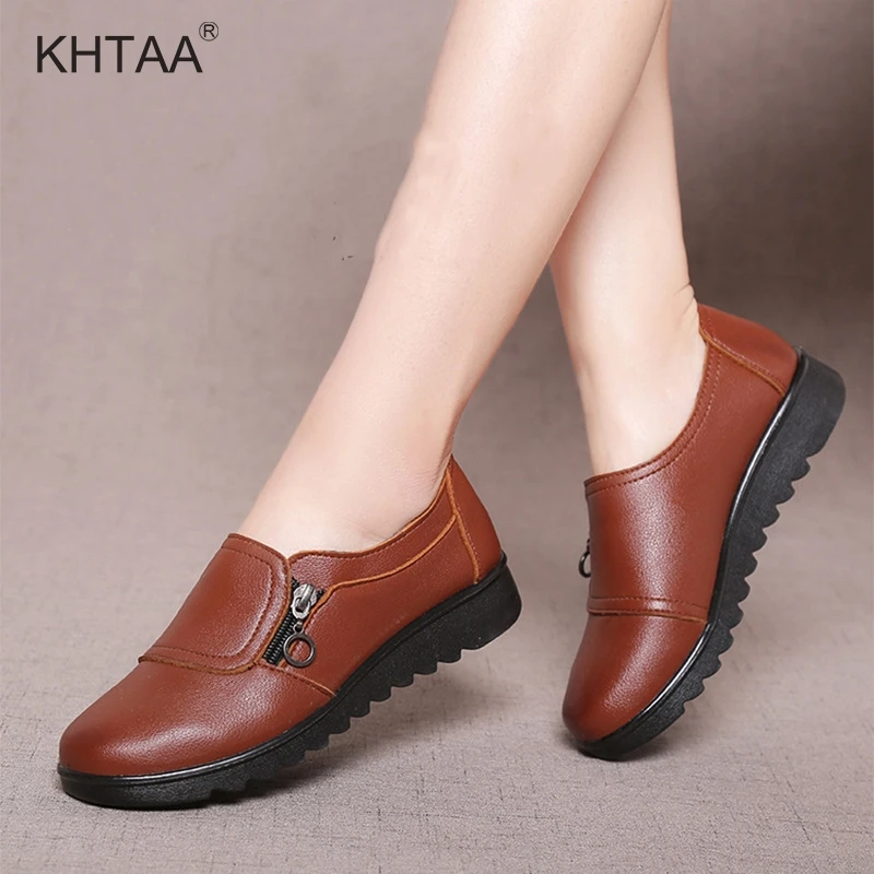 

Flat Platform Plus Size Loafers For Ladies Autumn Zipper Soft Casual Comfortable Shoes Woman 2018 Fashionable Female Footwear